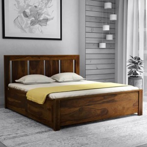 Tiago Queen Size Bed with Storage in Wenge Finish